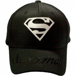 Baseball Caps Superhero Snapback Baseball Cap Hip-hop Flat Bill Hat - Superman Embroidery Black - CW18GMCM7UI $34.34