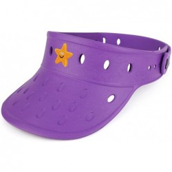 Visors Durable Adjustable Floatable Summer Visor Hat with Starfish Snap Charm - Purple - CO17YYGUM5Z $37.55