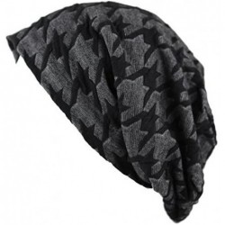 Skullies & Beanies Warm Soft Baggy Fleece Lined Long Slouchy Beanie Hat - Black - CO127OEMFC7 $12.91