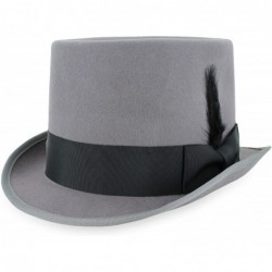 Fedoras Crushable Top Hat Soft Men's 100% Wool Felt in Black and Grey (Small- Grey) - CY1809307Z0 $24.34