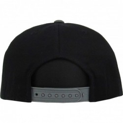 Baseball Caps Classic Snapback Hat Blank Cap - Cotton & Wool Blend Flat Visor - (1.2) Black Dark Gray - CO11JEE2Y45 $23.48