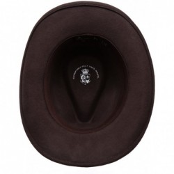 Fedoras Men's Premium Wool Outback Fedora with Faux Leather Band Hat with Socks. - He58-brown - CM12MYM2LL8 $62.62