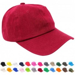 Baseball Caps Wholesale 12-Pack Baseball Cap Adjustable Size Plain Blank All Cotton Solid Color dad Hat - Burgundy - CN195SS5...