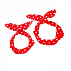 Headbands Women Baby Headband Bowknot Retro Wired Hair Bands (Red Polka Dot) - Red Polka Dot - CU186YMRIYK $20.76