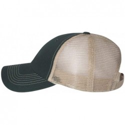 Baseball Caps Headwear 3100 Contrast Stitch Mesh Cap - Forest Green/Khaki - CX11U9J7MN7 $17.90