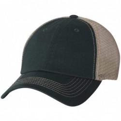 Baseball Caps Headwear 3100 Contrast Stitch Mesh Cap - Forest Green/Khaki - CX11U9J7MN7 $12.51