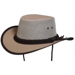 Sun Hats Canvas Aussie Hat with Mesh Crown & Chin Cord T1008 - C411DVO8CL3 $91.85