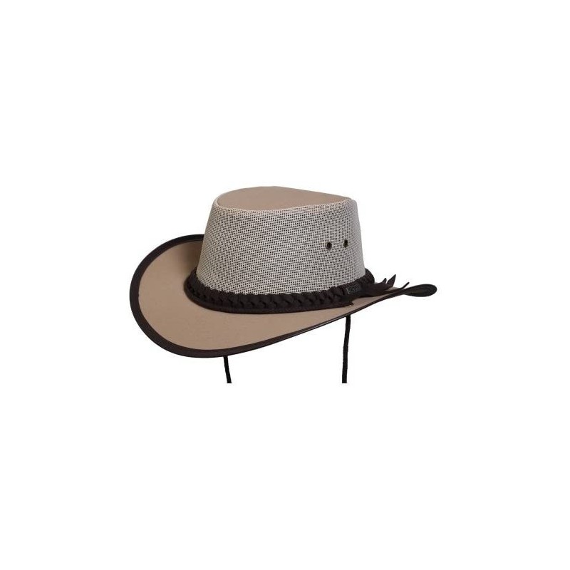 Sun Hats Canvas Aussie Hat with Mesh Crown & Chin Cord T1008 - C411DVO8CL3 $52.63