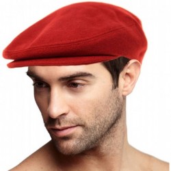 Newsboy Caps Men's Winter 100% Soft Wool Solid Flat Ivy Driver Golf Cabby Cap Hat - Red - CD1867I89ZH $31.76