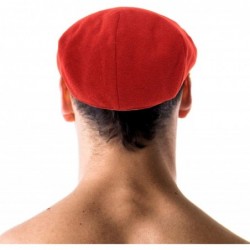 Newsboy Caps Men's Winter 100% Soft Wool Solid Flat Ivy Driver Golf Cabby Cap Hat - Red - CD1867I89ZH $23.40