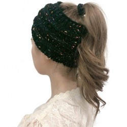 Skullies & Beanies Womens Beanie Hats - Women Winter Warm Hat Stretchy Knitted Headwear Soft Horsetail Messy Hats - Black 02 ...