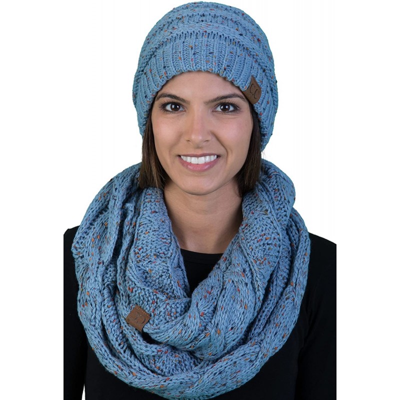 Skullies & Beanies Womens Infinity Scarf and Slouchy Knit Beanie Matching Winter Set - CL188Z3UY85 $33.27
