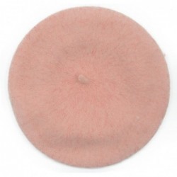 Berets Womens Classic Solid Color Knitted Wool French Beret - Light Pink - C9187NEHHM3 $12.01