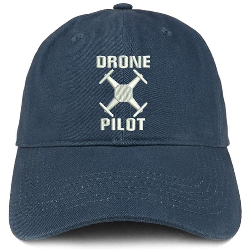 Baseball Caps Drone Operator Pilot Embroidered Soft Crown 100% Brushed Cotton Cap - Navy - CQ17YTXL09T $25.54