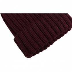 Skullies & Beanies Cute Fluffy Fur Pompom Knit Winter Beanie Hat - Purple - C6188IIRU3A $15.90