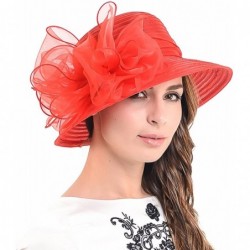 Sun Hats Cloche Oaks Church Dress Bowler Derby Wedding Hat Party S015 - Bow-red - C112F1755B7 $29.32