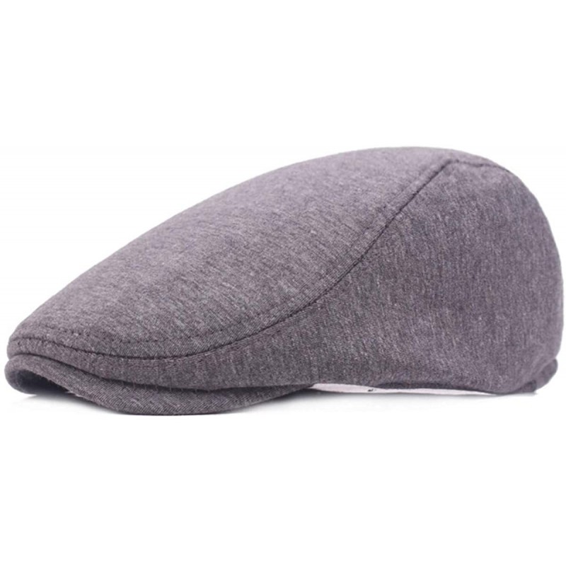 Newsboy Caps Men's Linen Duckbill Ivy Newsboy Hat Scally Flat Cap - Dark Gray - C418ROULLH2 $16.62
