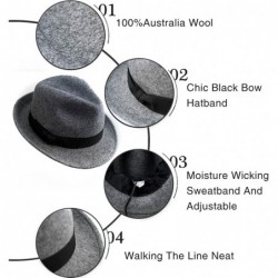 Fedoras Wool Trilby Hat Felt Fedora Hats Men Wide Brim Manhattan Gangster Gatsby Costume Caps Wonderful - A3-gray - CK18694KS...