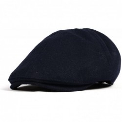 Newsboy Caps Wool Newsboy Hat Flat Cap SL3021 - Navy - C612NYV1E47 $43.71