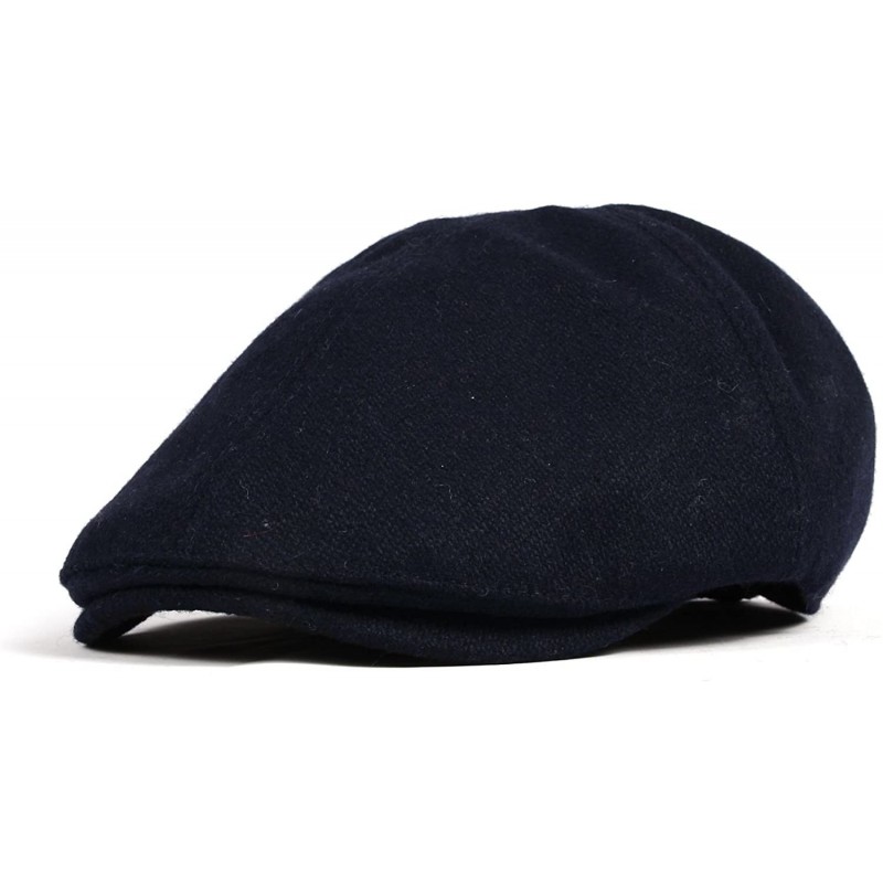 Newsboy Caps Wool Newsboy Hat Flat Cap SL3021 - Navy - C612NYV1E47 $34.51