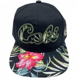 Baseball Caps California Republic Cali Bear Cap Hat Flat Bill Snapback with Floral Flower Print - Black Floral - CW124DAO7ZH ...