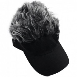 Sun Hats Flair Hair Sun Visor Cap with Fake Hair Wig Baseball Cap Hat - Color1 - CF18DQRGY8C $34.55