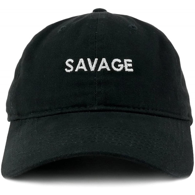 Baseball Caps Savage Embroidered Brushed Cotton Adjustable Cap Dad Hat - Black - CF12MS0C5VD $26.67