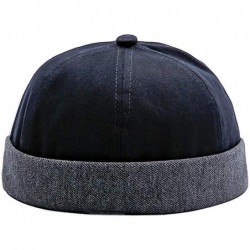 Skullies & Beanies Unisex Cotton Brimless Beanie Hat Adjustable Trendy Skull Cap Sailor Cap - Black-13 - C1193UX2I8Q $20.25