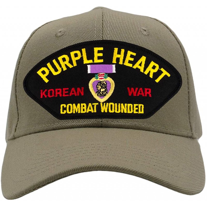 Baseball Caps Purple Heart - Korean War Veteran Hat/Ballcap Adjustable-Back One Size Fits Most - Tan/Khaki - CG18OAWTN9S $44.22