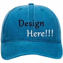 Baseball Caps Men Women Denim Custom Hip Hop Trucker Hat Add You Personalized Design to Baseball Caps - Retro Blue - CT18G4YH...