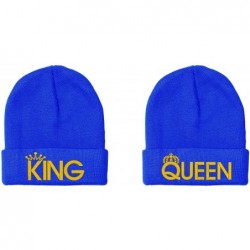 Skullies & Beanies King & Queen- Couple Matching- Warm & Stylish 12 inch Long Unfolded Beanie - Royal - CN18LNI4L9Y $46.25