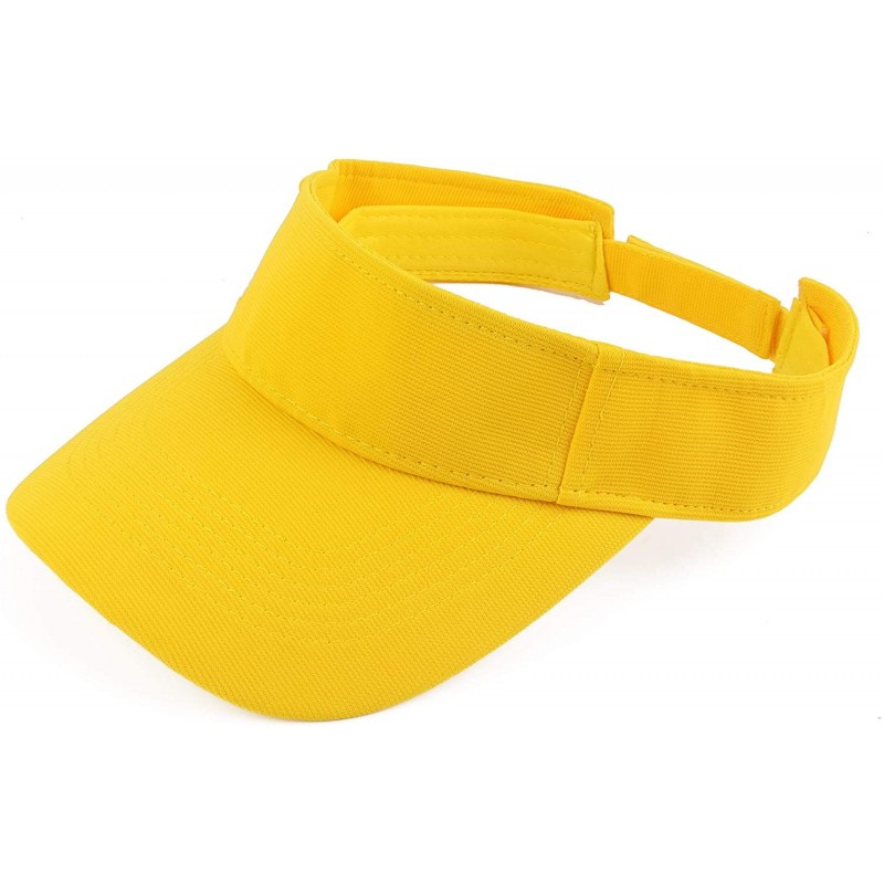 Visors Plain Men Women Sport Headband Sun Visor Adjustable Athletic Sportswear Runing Outdoor Hat Cap - Yellow - C718QMTL98H ...