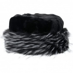 Bucket Hats Women's Leopard Faux Fur Hat with Fleece and Elastic for Winter - Black&white - C918KZZIDYT $37.35