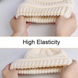 Skullies & Beanies Winter Beanie Hats for Women Cable Knit Fleece Lining Warm Hats Slouchy Thick Skull Cap - White - C018XALX...