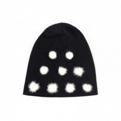 Skullies & Beanies Women's Pom Pom Slouchy Beanie Hat - Black White - C418X5EHHTA $42.11