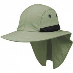 Sun Hats Men's Olive Fishing Boating Sun Flap Wide Bill Hat Cap - CQ115UHBZHR $42.01