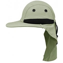 Sun Hats Men's Olive Fishing Boating Sun Flap Wide Bill Hat Cap - CQ115UHBZHR $34.54