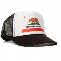 Baseball Caps California Flag Cali Unisex-Adult One Size Trucker Hat Cap (White/Black) - CI11T57X0G7 $24.69