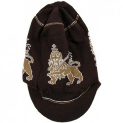 Skullies & Beanies Lion Dread Knit Beanie Visor - Brown - C911ZEIZ7DF $38.74