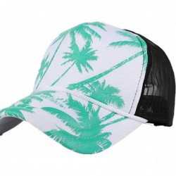 Baseball Caps Women Men Fashion Coconut Tree Printing Snapback Hip Hop Flat Hat - Green - C6182Y74O28 $16.56