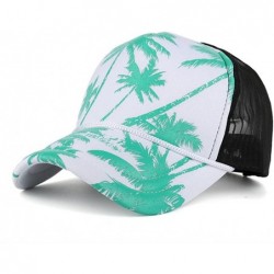 Baseball Caps Women Men Fashion Coconut Tree Printing Snapback Hip Hop Flat Hat - Green - C6182Y74O28 $15.00