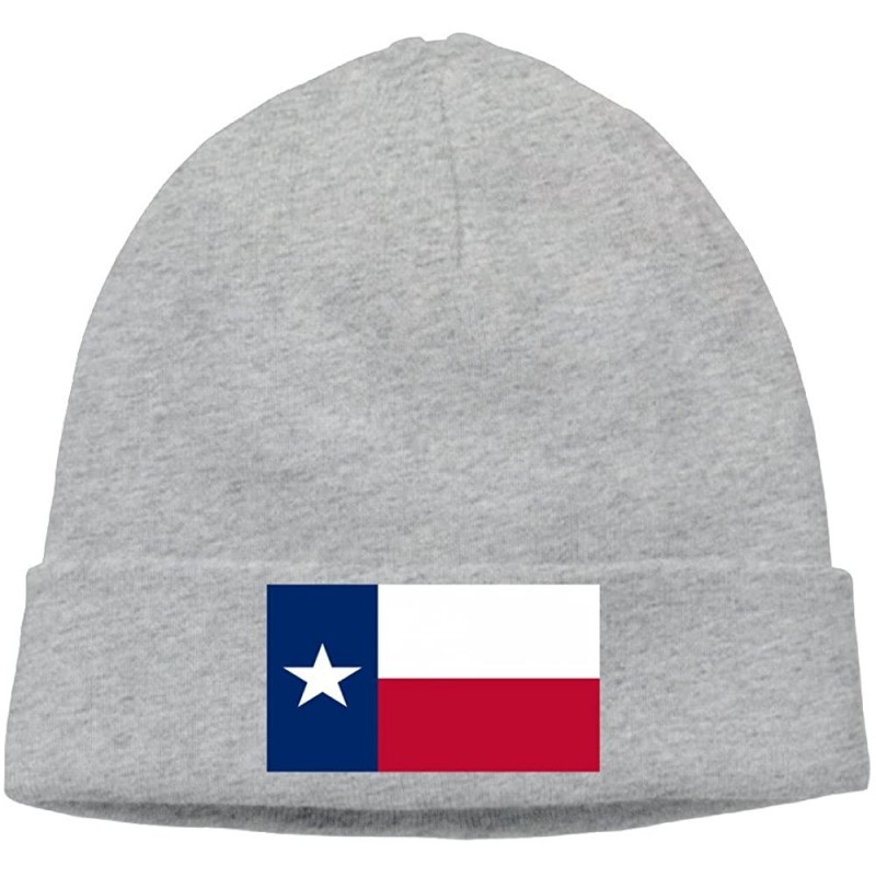 Skullies & Beanies Texas State Flag Unisex Fashion Autumn/Winter Knit Cap Hedging Cap Casual Cap Cotton Cap - Ash - CW186SYGD...