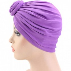 Skullies & Beanies Womens Big Flower Turban Beanie Elegant Cap Head Wrap Stretch Long Hair Scarf Headscarf - 441-beige - CM19...