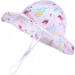 Sun Hats UPF Sun Hat for Baby Girls Adjustable Toddler Kids Sun Protection Hat Wide Brim Summer Play Hat with Chin Strap - CY...