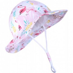 Sun Hats UPF Sun Hat for Baby Girls Adjustable Toddler Kids Sun Protection Hat Wide Brim Summer Play Hat with Chin Strap - CY...