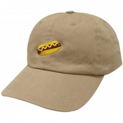 Baseball Caps Hotdog Cotton Baseball Dad Caps - Khaki - C512LQ2GBWX $24.59