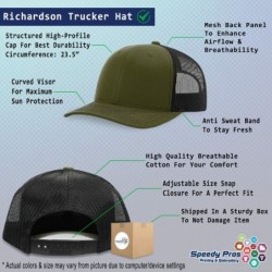 Baseball Caps Custom Richardson Trucker Hat Combat Action Badge 1St Award Embroidery Design - Loden/Black - CO18SSKQTQU $47.95