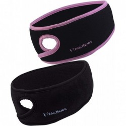 Balaclavas Women's Ponytail Headband - Fleece Earband - Winter Running Headband - Black & Black/Fast Pink - C0194G7SS6L $67.35