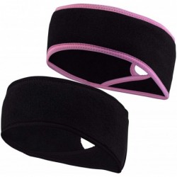 Balaclavas Women's Ponytail Headband - Fleece Earband - Winter Running Headband - Black & Black/Fast Pink - C0194G7SS6L $57.62