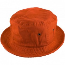Bucket Hats 100% Cotton Packable Fishing Hunting Summer Travel Bucket Cap Hat - Orange - CQ18DOWX3NR $22.16